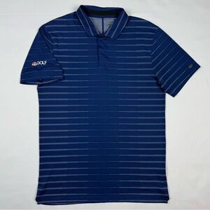 Nike NBC Golf Mens Tiger Woods Polo Shirt Small Standard Fit Striped Dri Fit B4